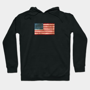 Vintage Aged and Scratched American Flag Hoodie